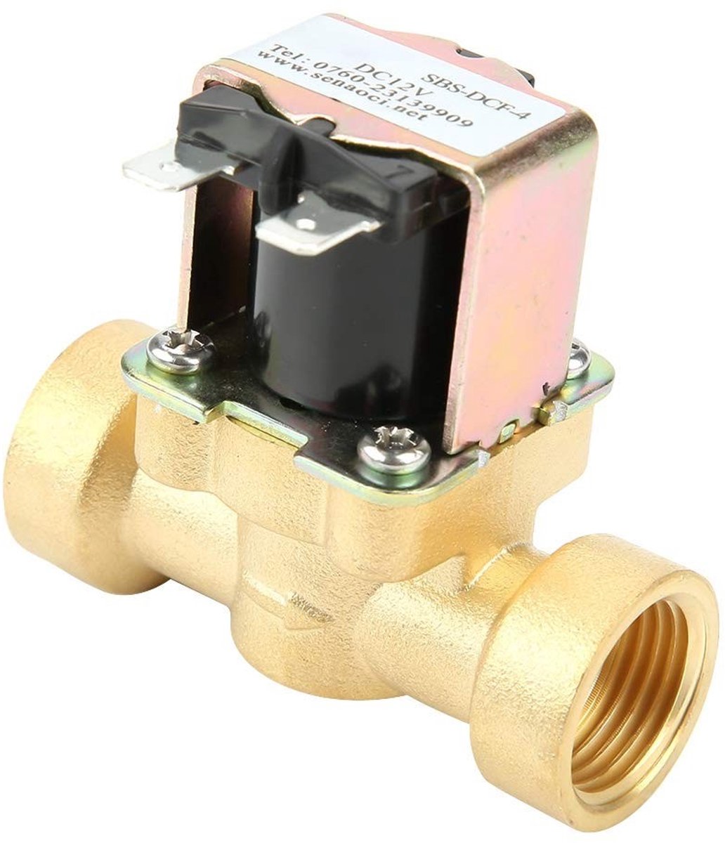 Dailygoods - DC 12V Messing Normaal Gesloten Elektrische Solenoïde Klep