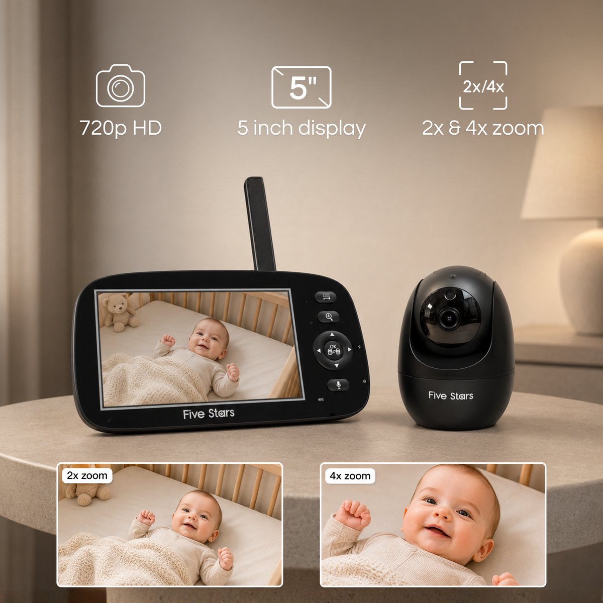 Quality Needz Dream One Babyfoon met Camera 5 inch Display - afbeelding 2