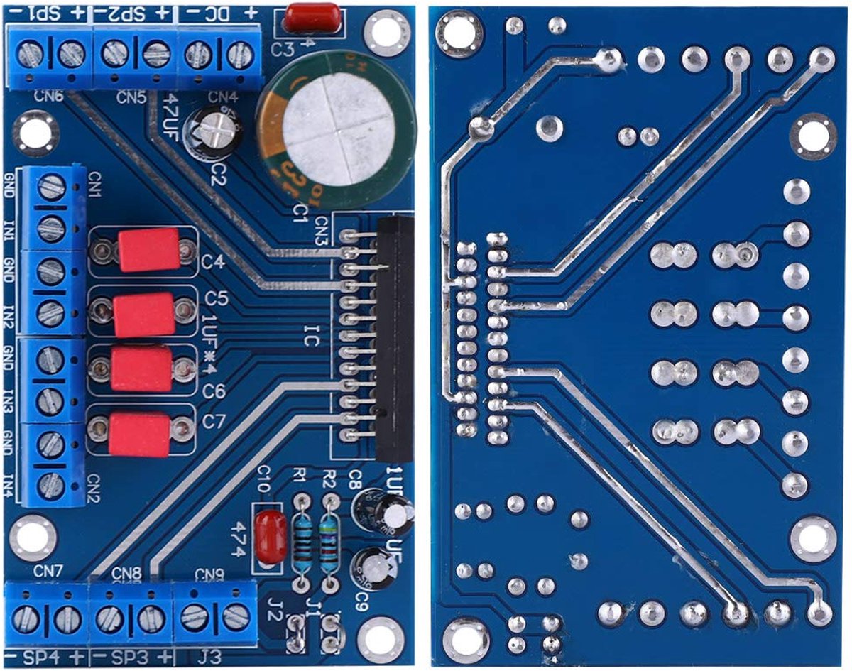 SnelShoppen - Audio versterker DC 12-14,5V 41 Watt 4 kanaals audio versterkerbord BTL output mode voor DIY elektronische projecten en muziek liefhebbe