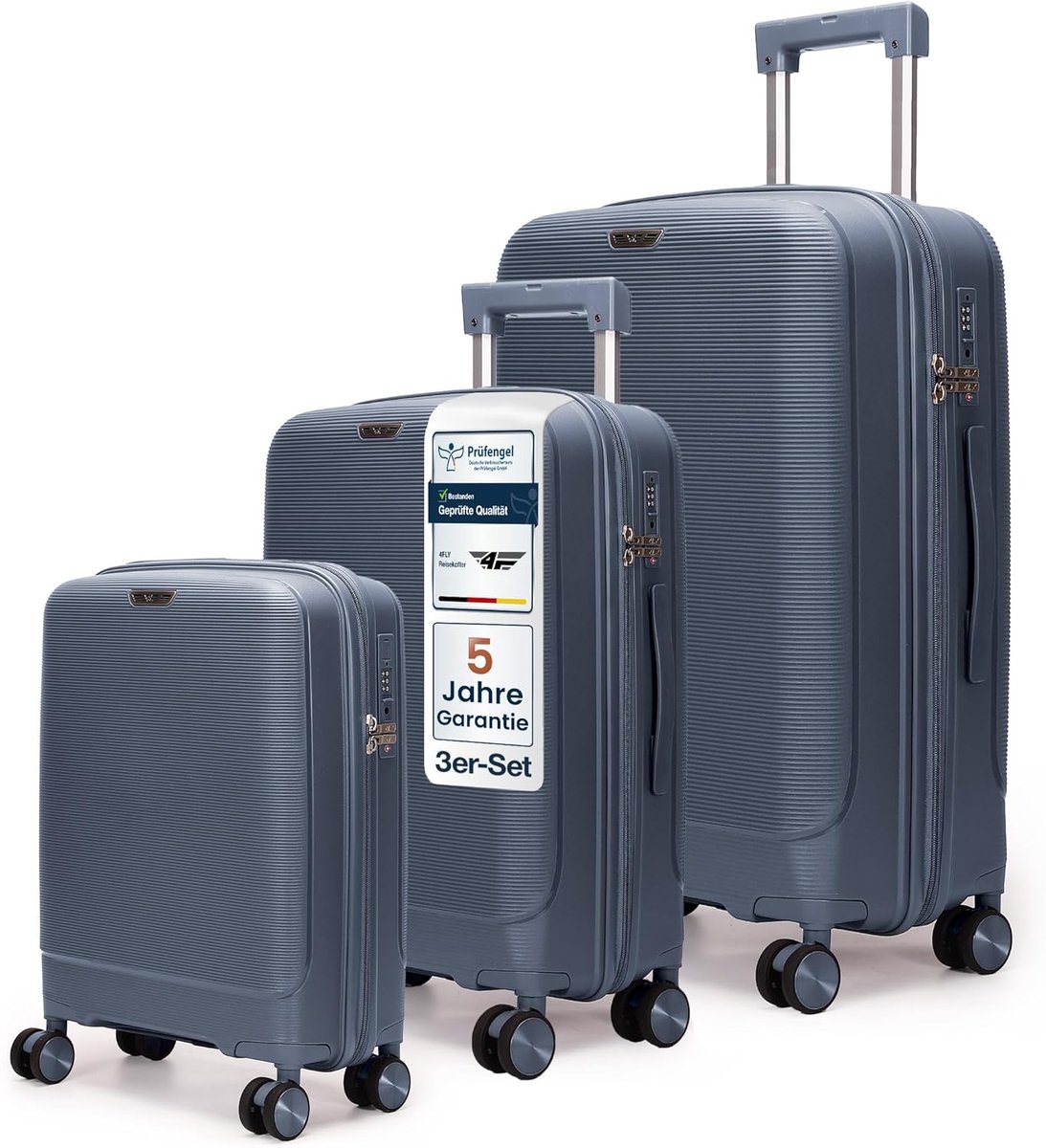 SnelShoppen - Lichtgewicht Harde Reis Koffer Set – Trolley Koffer met TSA Slot, 4 Dubbele Spinner Wielen, Aluminium Telescoop Handgreep, Licht Cabin K