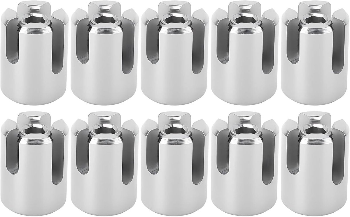 SnelShoppen - 10 Stuks RVS Kruis Kabel Klemmen Draad Rope Cross Clips Bevestigingsmateriaal Sterke Fasteners voor Binnen Buiten (M10 4mm)