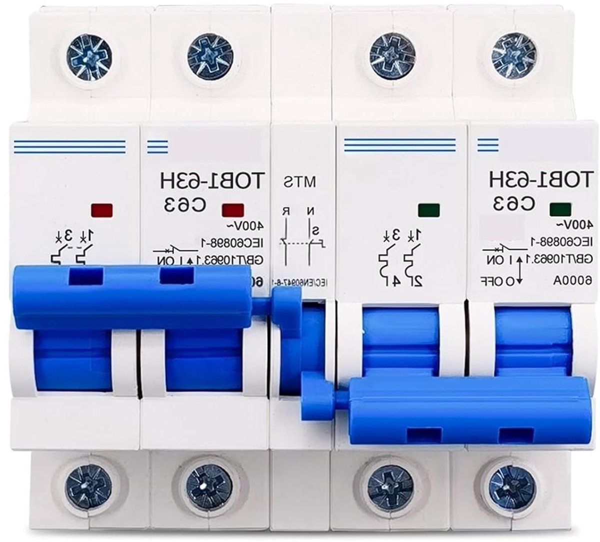 Handmatige Overdracht Schakelaar - Stroomonderbreker MCB - Dubbele Stroombron - Automatische Omschakeling - 25A - Wit