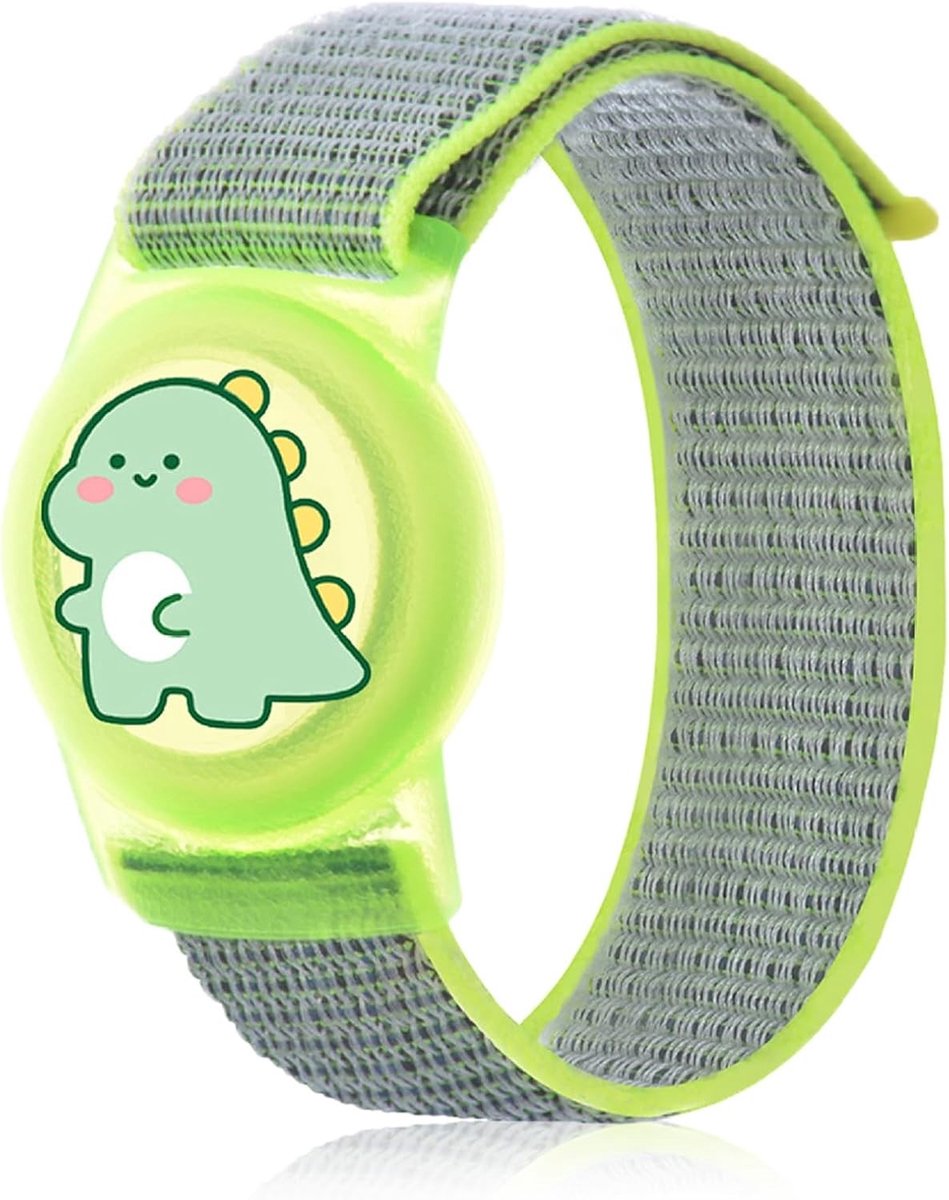 GPS-tracker Armband voor Kinderen, Siliconen en Nylon Beschermhoes, Verstelbare Dinosaurus Houder tegen Verlies, Duurzaam en Veilig
