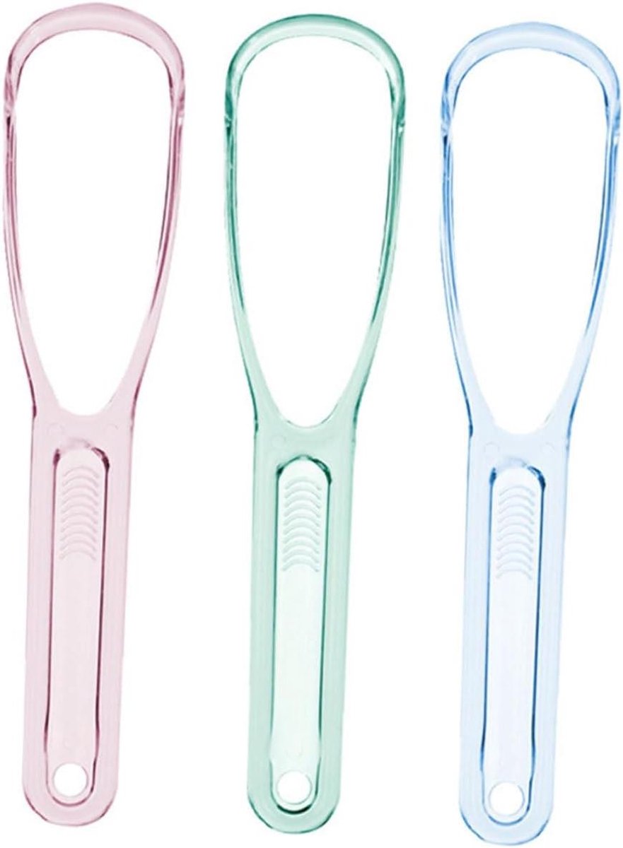 Tong Schraper Set - Mondreiniger Tongborstel - Frisse Adem Houden - Ergonomisch Handvat - 162 cm - Assorti