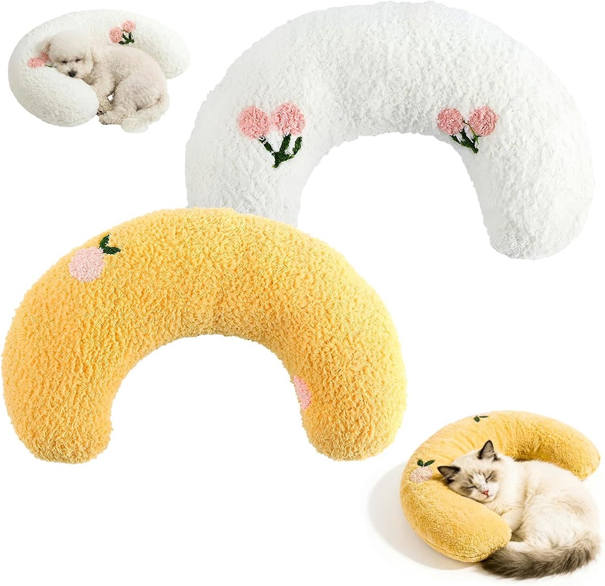 Zachte Katkussens van Valeriaan, Set van 2, 27 x 17 x 6 cm, Perfect voor Slapen, Spelen en Rusten, Wasbaar en Comfortabel