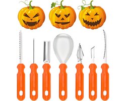 Pumpkin Carving Set - Roestvrijstalen Snijgereedschap - DIY Pompoensnijmessen - voor Kinderen & Volwassenen - Eenvoudig & Veilig -7-delig