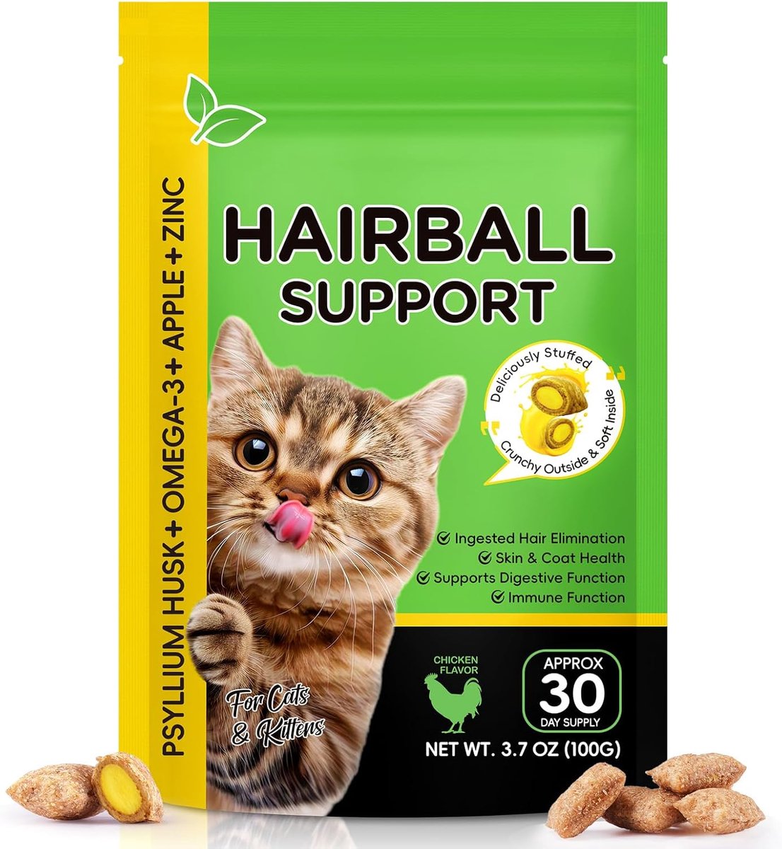 SnelShoppen - Anti-haarballen Kat - Zachte Haarverwijdering | Haar- en Huidverzorging Twee-in-één | Antihairball Kat | Haarballen Oplossen Nauwkeurige