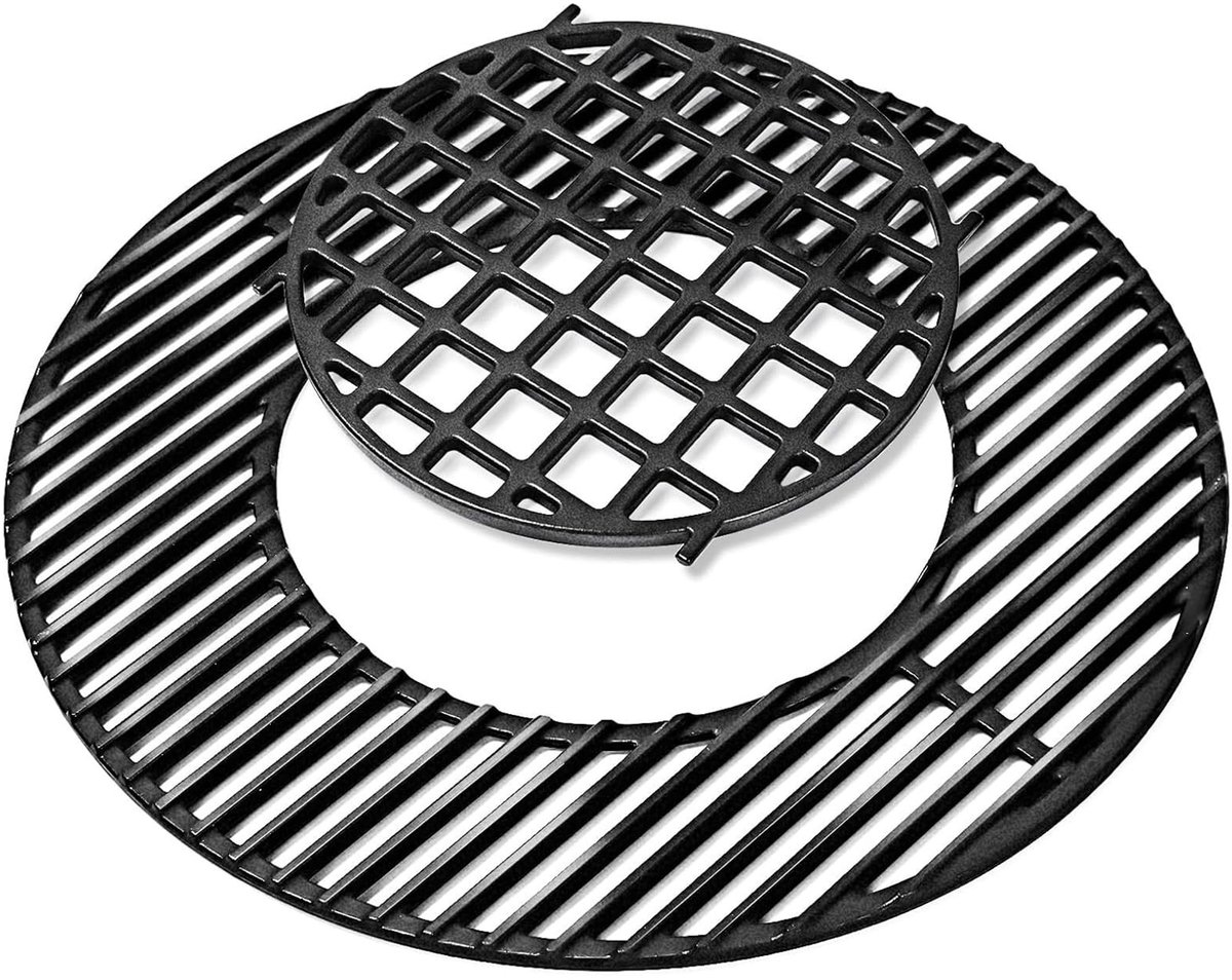 Omgoods - 57 cm Ronde Gietijzeren Grillrooster voor Weber Barbecues