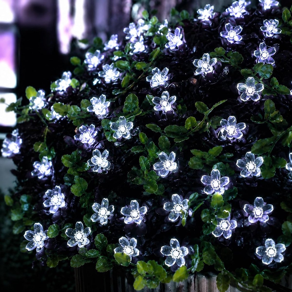 KZQ Zonne-energie kersenbloesem led-lichtslang, 5 meter met 20 warmwitte leds en 8 verlichtingsstanden, weerbestendig, geschikt voor tuin, balkon, bruiloft, feest, festival en kerstdecoratie