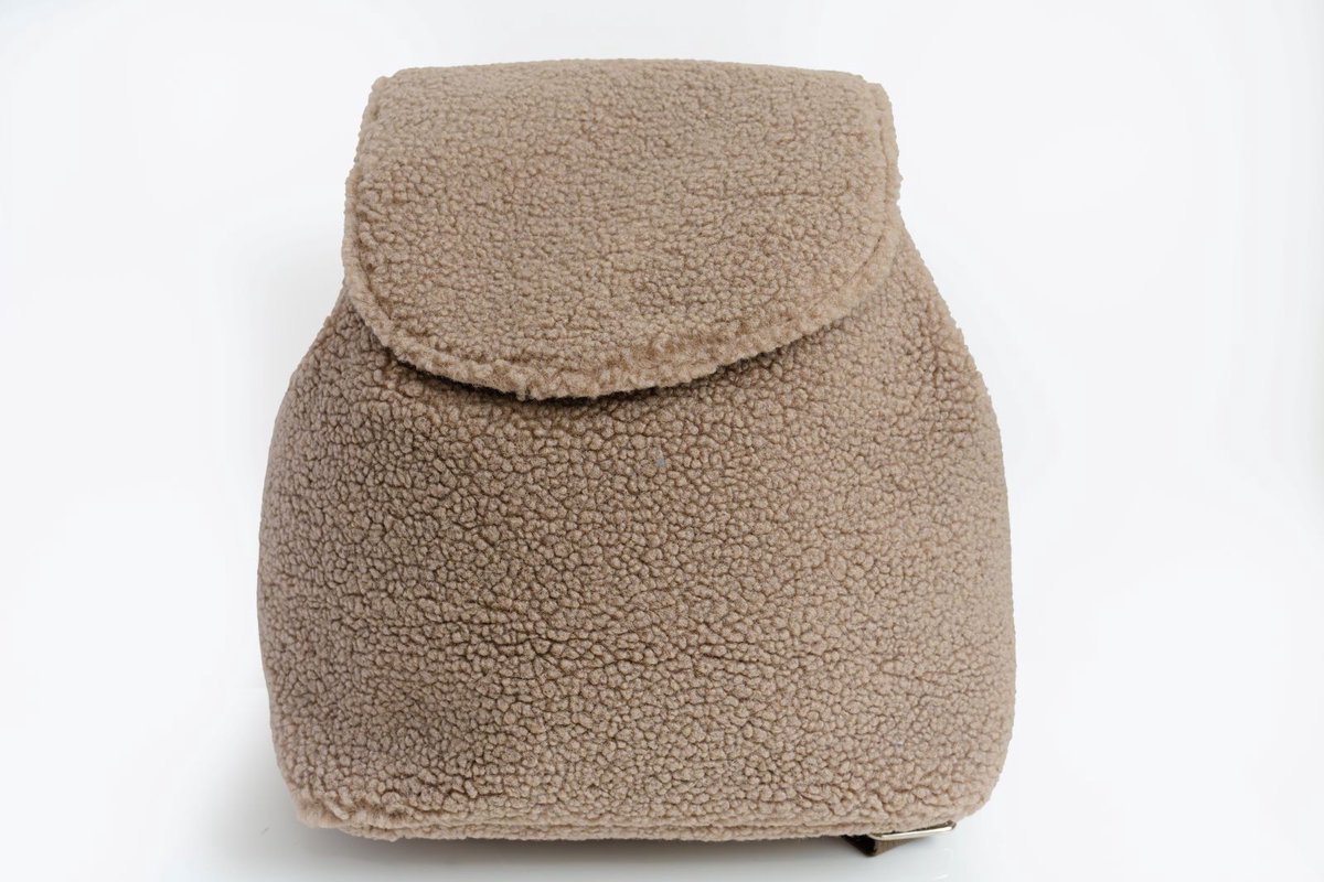 Teddy&Clo. Everyday - Kinderrugzak - Teddy stof - Taupe - Personaliseerbaar met naam