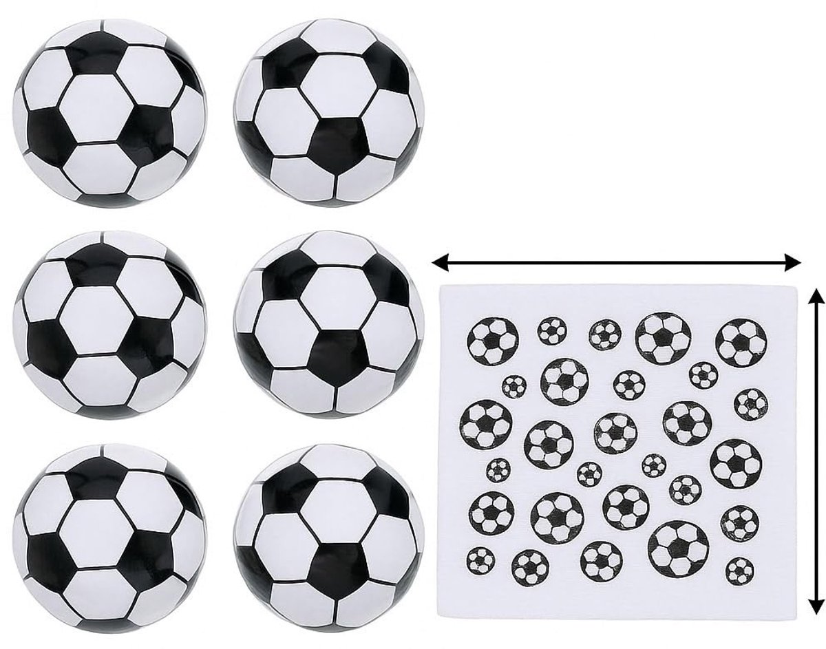Omgoods - Set van 6 Magische Handdoeken met Voetbal Motief - 100% Katoen