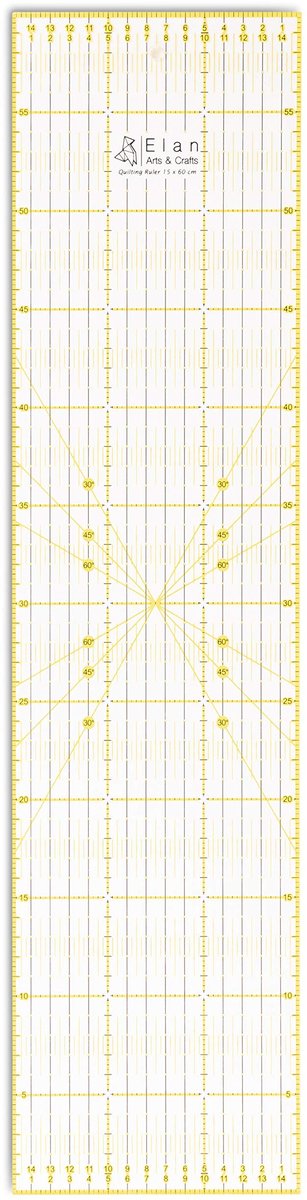 Omgoods - Quilt Ruler 15x60 cm - Transparante Patchwork Liniaal met Metric Maten