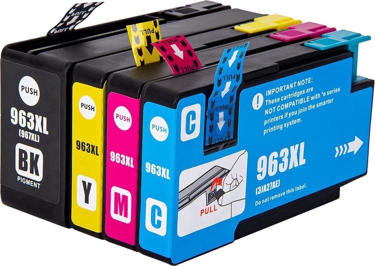 Inktcartridges Geschikt voor HP 963 / 963XL | Multipack van 4 stuks Geschikt voor HP OfficeJet Pro 9010, 9012, 9013, 9014, 9015, 9016, 9018, 9019