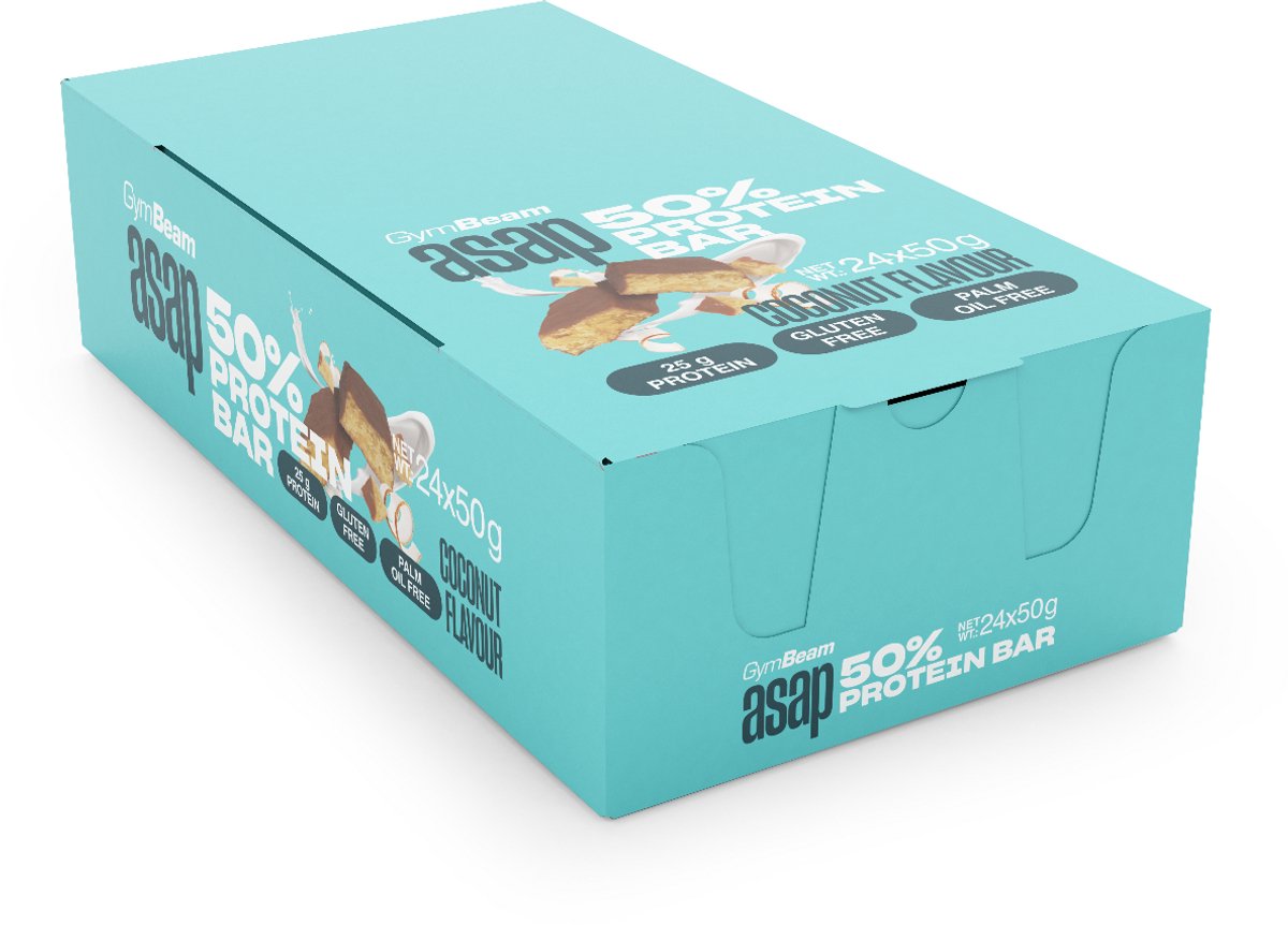 GymBeam ASAP 50% Eiwitreep 24 x 50 g kokosnoot