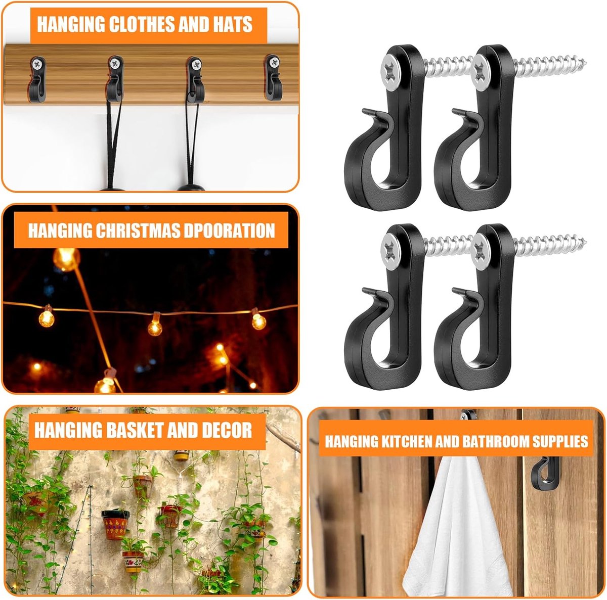 20 Pcs Q-Hanger,Christmas Lights Hook with Phillips Screw for Garage,Christmas Party Decoration,Suitable for Indoor - ShopVlot – foto 6