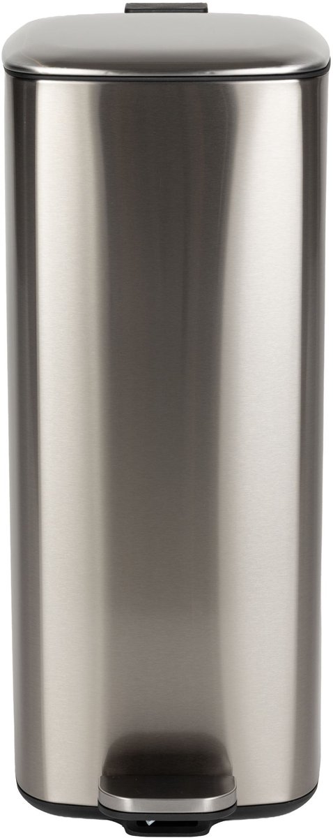 Housecraft Living Mark Prullenbak met Pedaal 30 Liter – Soft Close Afvalbak RVS - Zilver