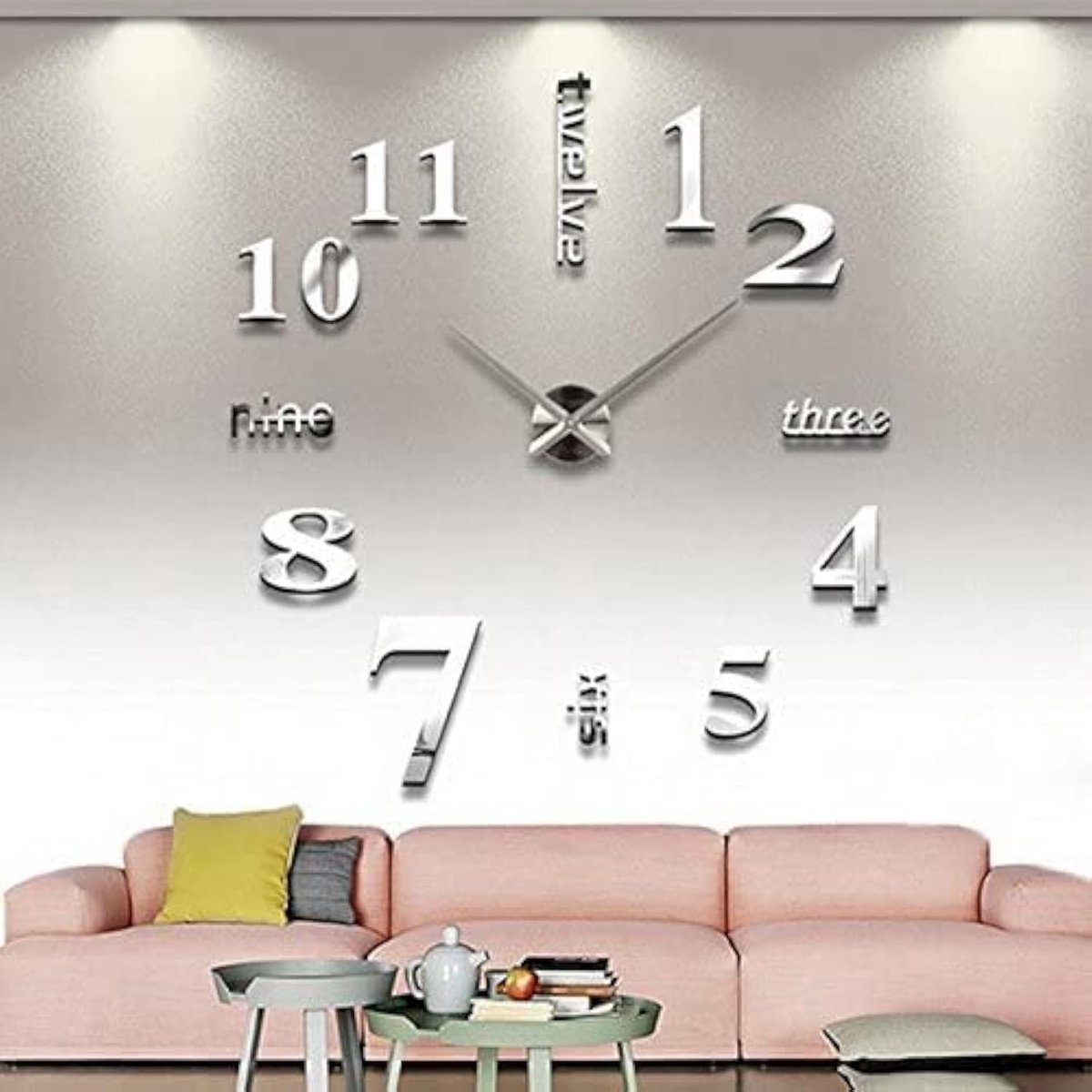 Omgoods - 3D DIY Wandklok met Romaanse Cijfers - Moderne Decoratie voor Thuis