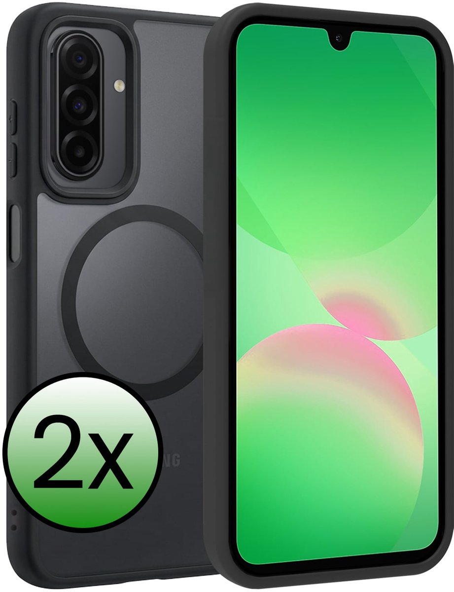 Hoesje 2 Stuks - Geschikt voor Samsung Galaxy A26 - Magsafe Compatible - Sterk & Shockproof - Back Cover - Shock Proof Case - Telefoon Hoes - Zwart