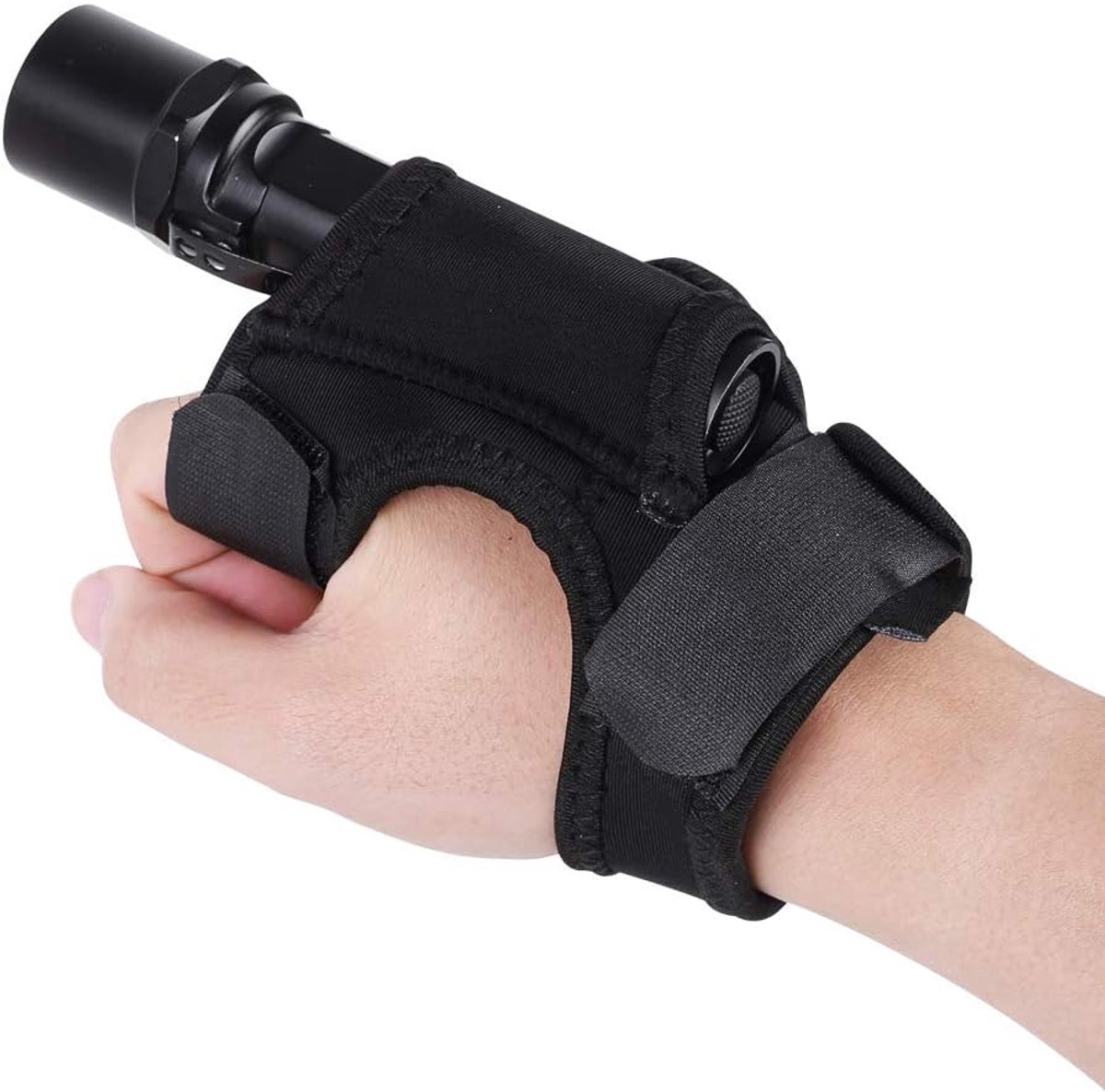 SnelShoppen - Duiklamp Handschoen, Handvrije Lamp Houder, Verstelbare Polsband, Duiklicht Accessoires voor Onderwater Avonturen, Hoogwaardige Nylon Ma