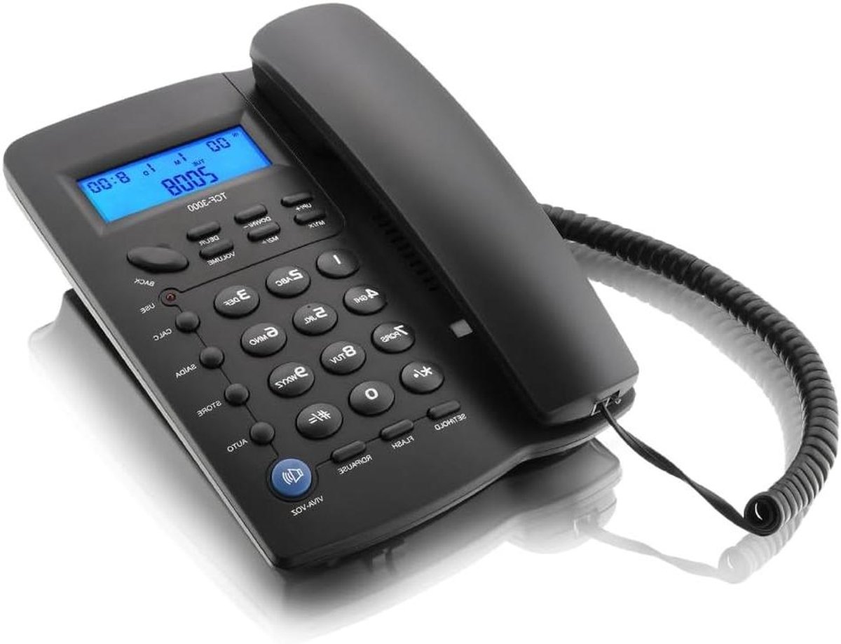 Vaste Telefoon - Huistelefoon Analoog - Thuis Bellen - Met Beller ID - Niet gespecificeerd - Zwart