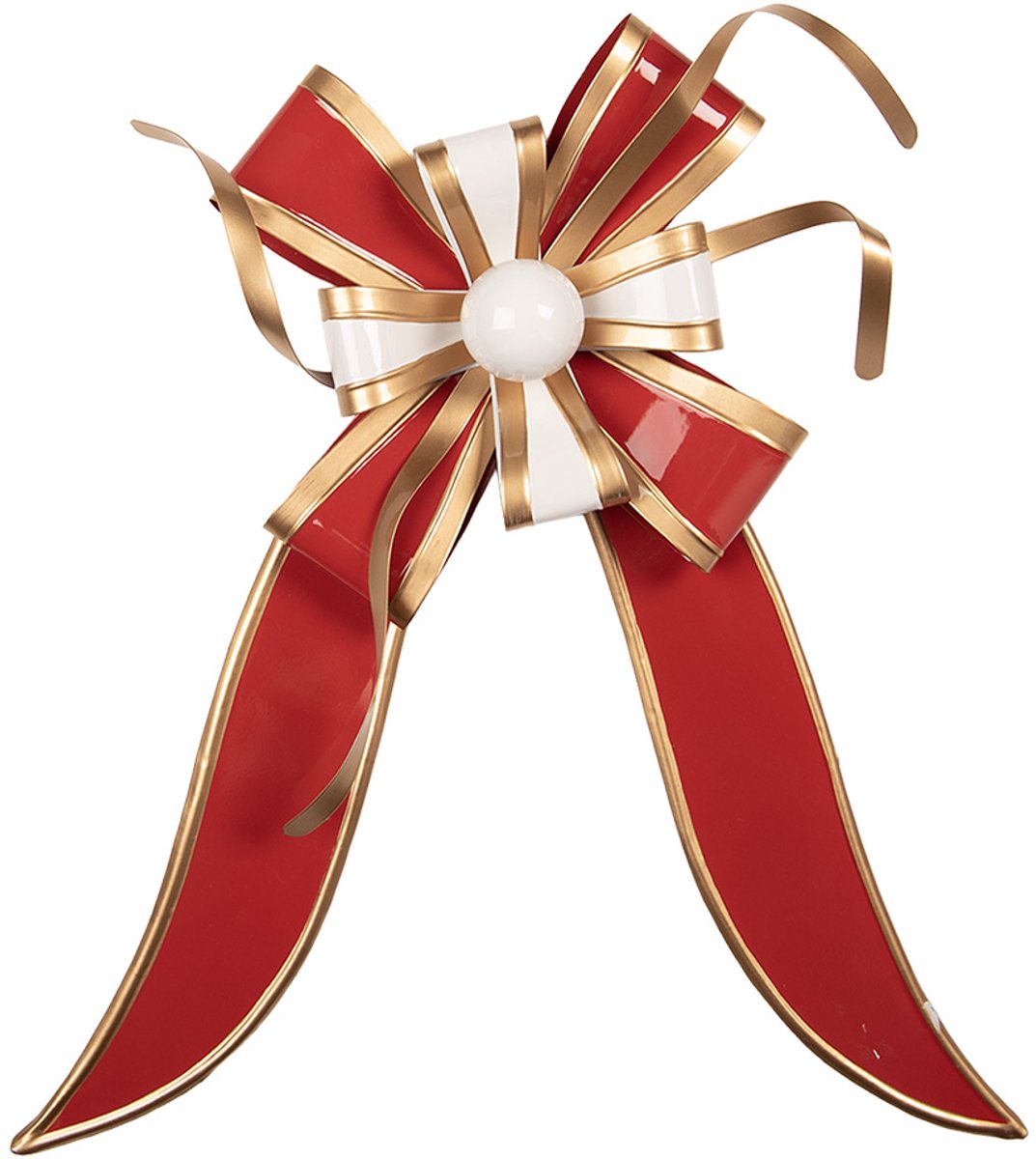 Clayre & Eef Kerstdecoratie Beeld 30x6x38 cm Rood Metaal