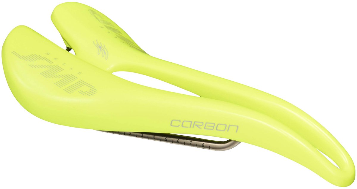 SnelShoppen - Fietszadel voor 4bike Carbon, Neongeel, XS, S, M, Lichtgewicht, Ergonomisch, Comfortabel, Ideaal voor Fietstochten en Sportieve Activite