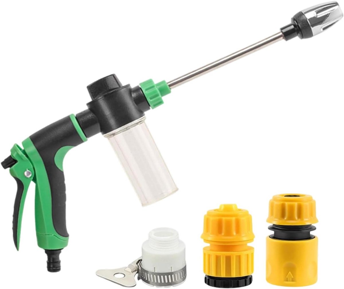 Draaibare Slangsproeier - Tuinsproeier Handsproeier - Efficiënt Besproeien - Verstelbaar Hogedruk Mondstuk - 41x14x4.5 cm - Grijs Groen