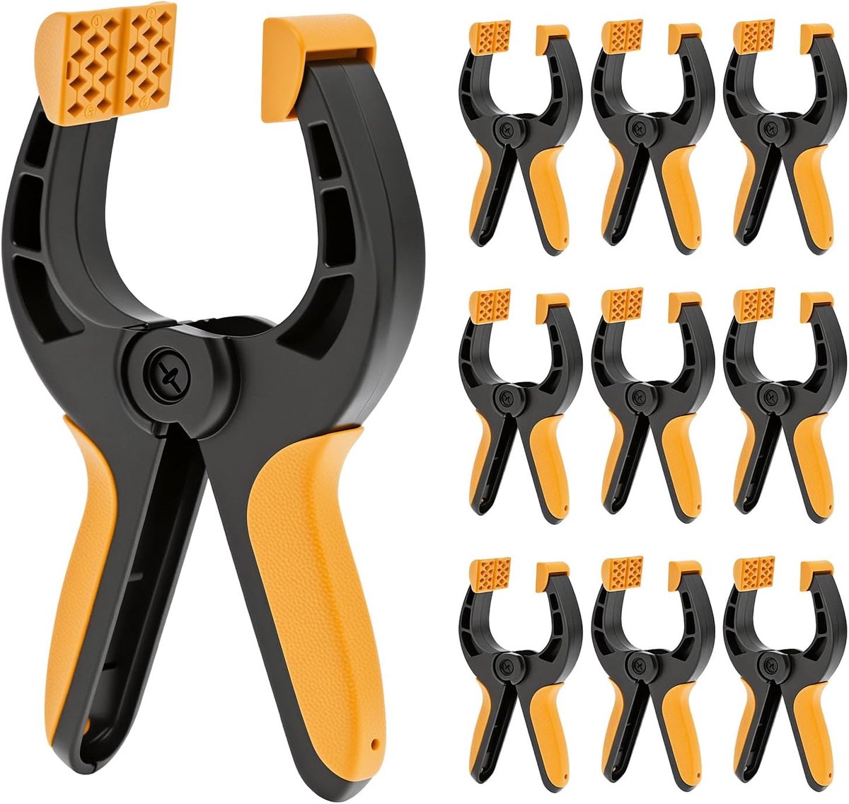SnelShoppen - 10 Stuks Klemmen 17CM met Meer dan 7CM Spanwijdte - Stevige Klemmen voor Hout, Metaal, Fotografie en Meer - Met Rubber Handgrepen