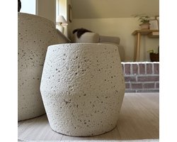 Causeway Bay Grote Bloempot Crea High Hexa Limestone Ivory 32x36cm