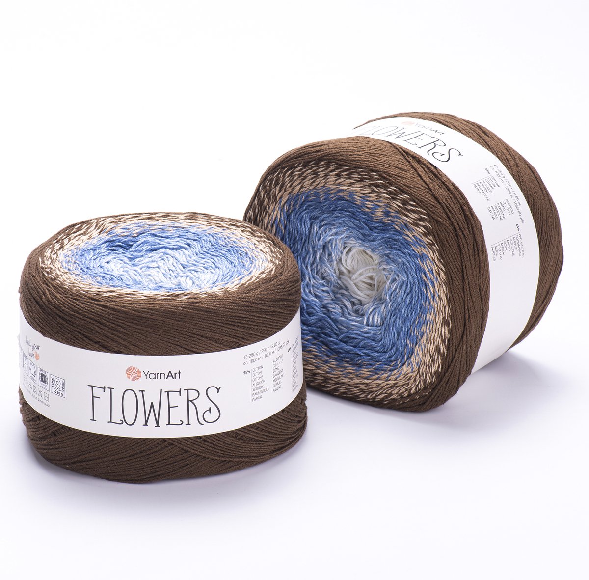 YarnArt Flowers Verloopgaren - 55% Katoen 45% Acryl - voor Haken en Breien - 250g / 1000m - Kleur 320