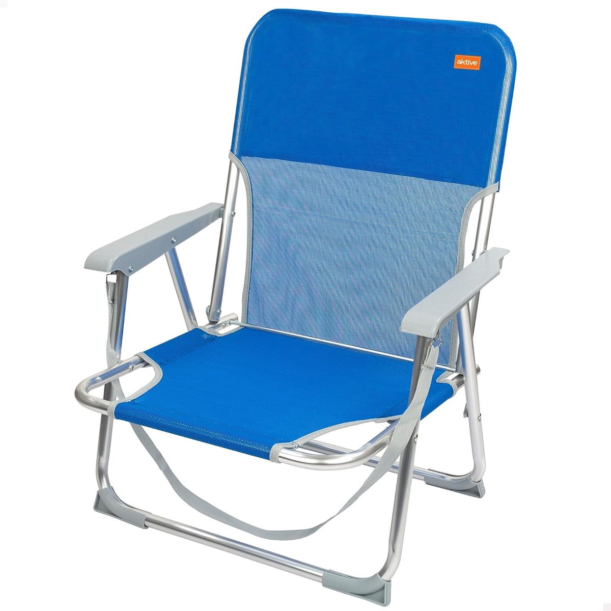 Aktive 62605 strandstoel, inklapbaar, aluminium, 55 x 34 x 71 cm, met handvat - ShopVlot