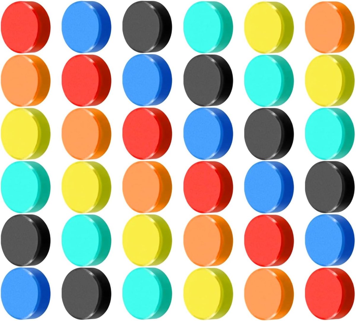 SnelShoppen - 30 Stuks Sterke Ronde Koelkastmagneten, Perfect voor Magnetische Borden en Kluisjes, Kleurenset in 6 Kleuren, Ideaal voor Foto's, Notiti