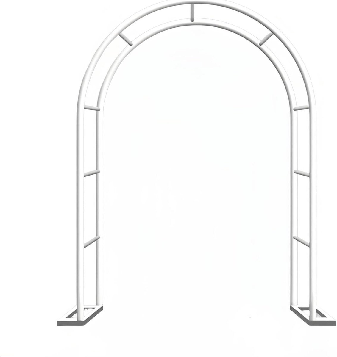 Rozenboog Metaal - Klimplant Ondersteuning - Tuin Decoratie - Stevige Stalen Buis - 350 x 250 cm - Wit