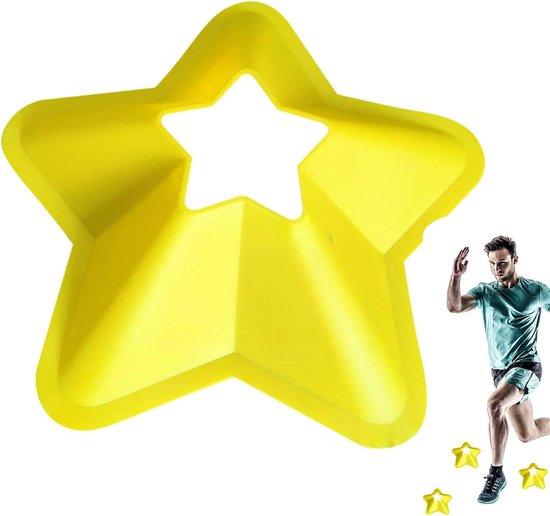 Sport Trainingskegels - Markering kegels - Veld Training - Stervormig ontwerp - 7 cm hoog - Geel — afbeelding 5