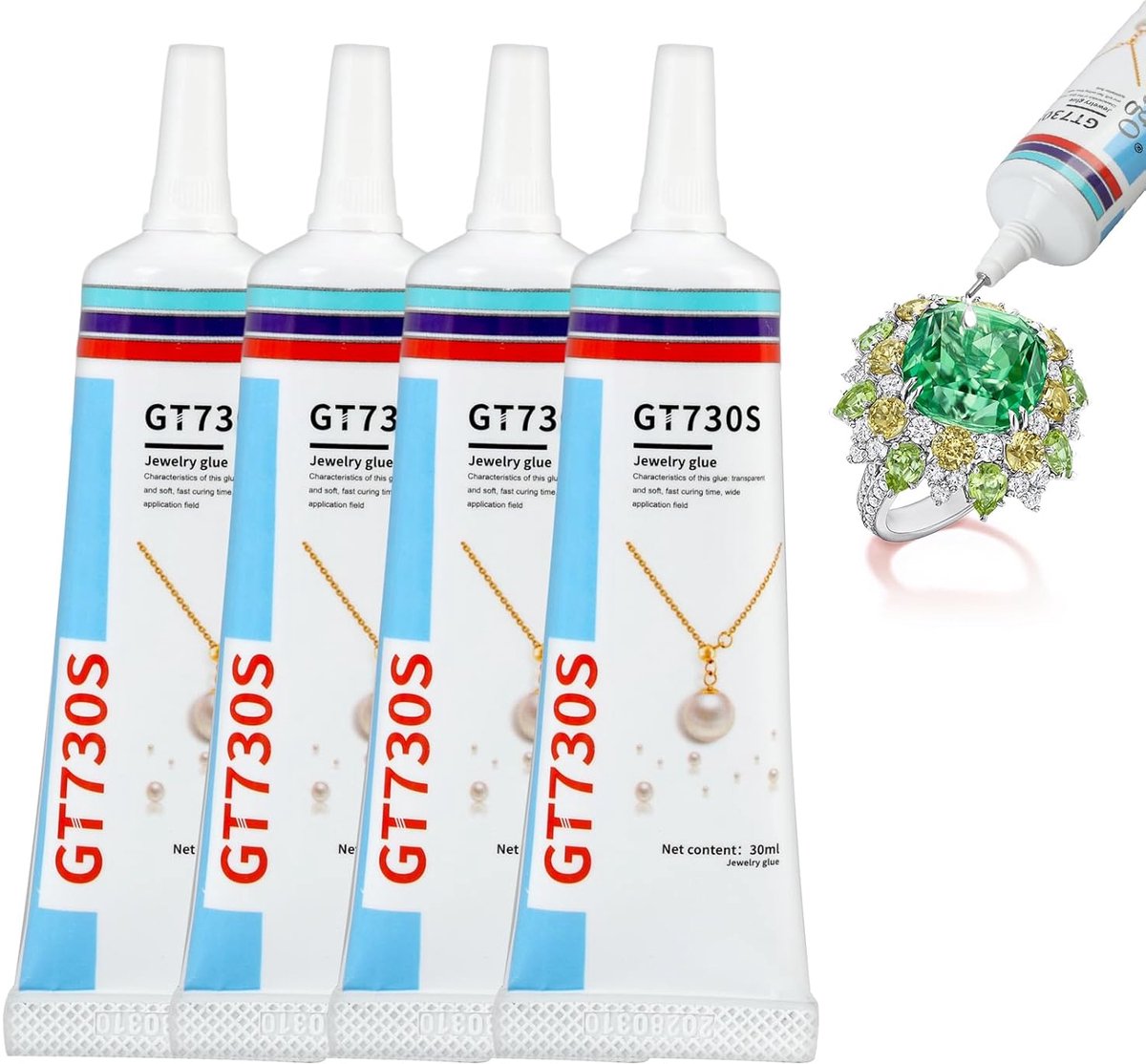SnelShoppen - Pack van 4 Lederen Lijm Extra Sterk 30 ml Transparante Lijm voor Sieraden, Schoenen, Tassen, Sofa's, Waterproof voor Duurzame Reparatie