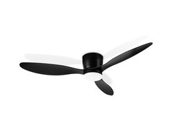 Plafondventilator met verlichting - 6 snelheden - 3 lichtkleuren - App en afstandsbediening - Stille omkeerbare DC-motor - Timer - Zwart