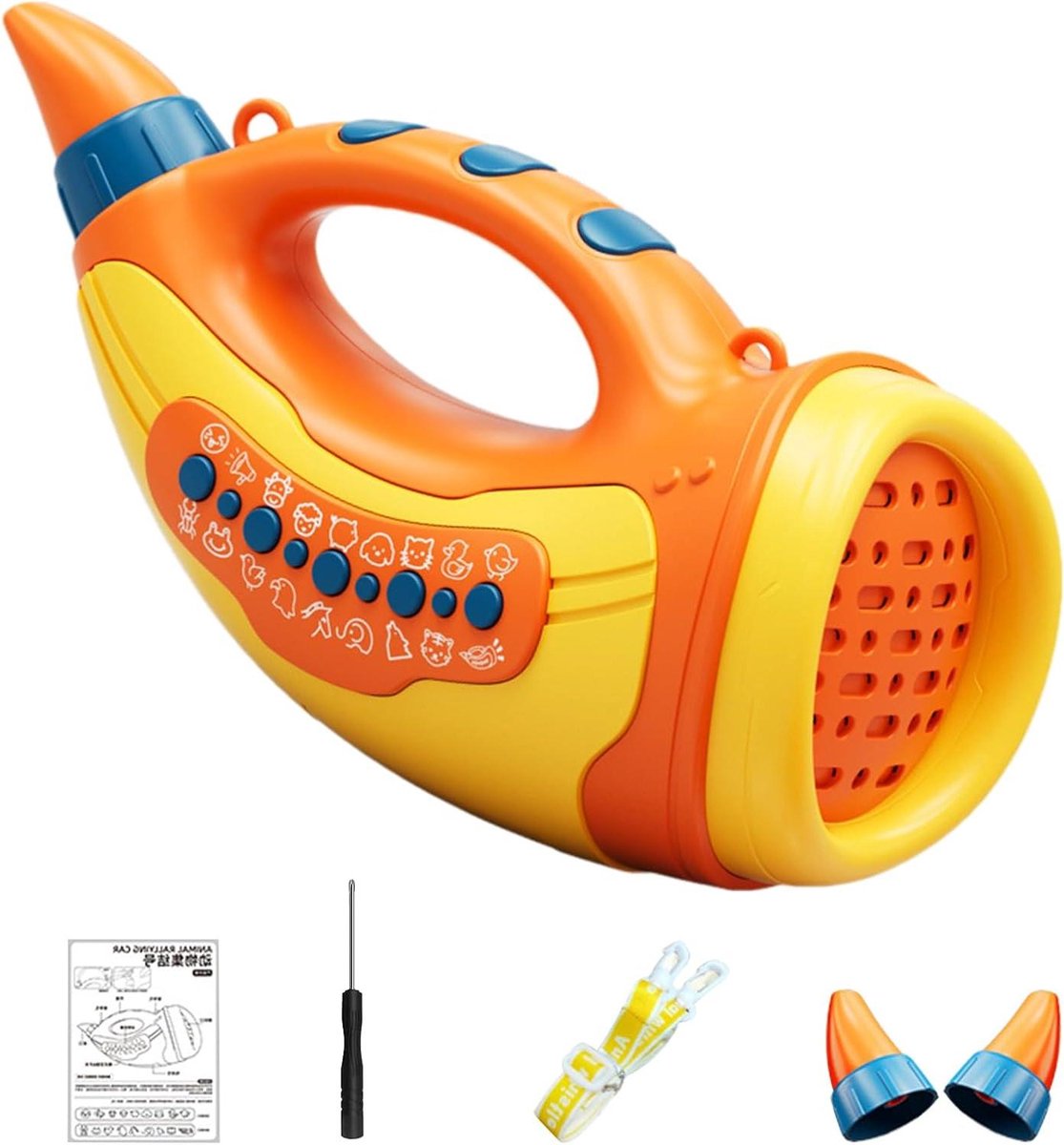 Dieren trompet speelgoed - Dierengeluiden trompet - Muziek maken - Interactieve dierengeluiden - 192 x 135 x 96 cm - Oranje