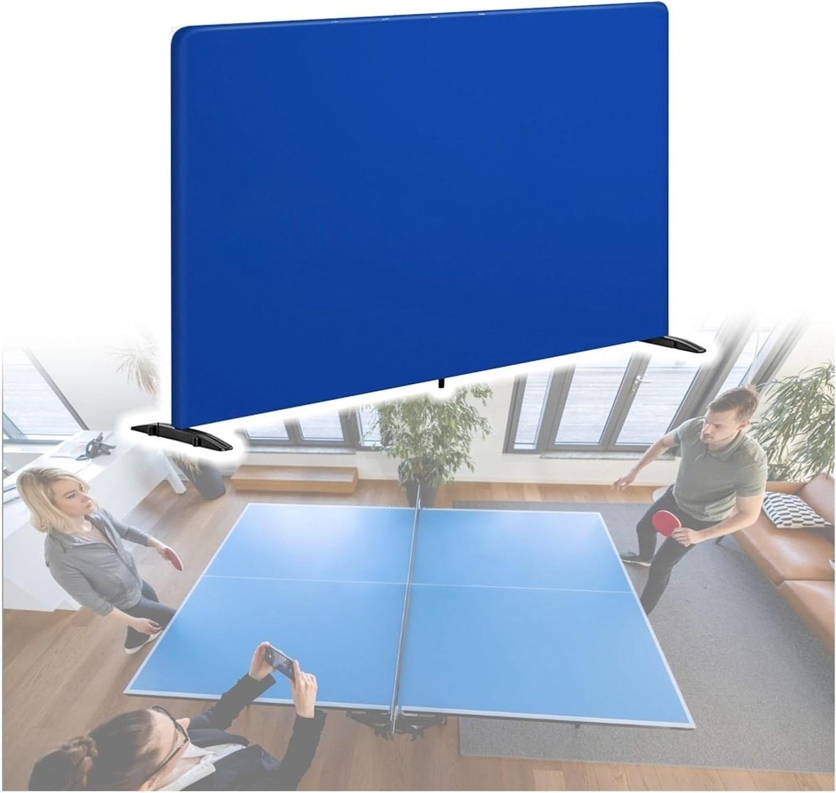Tafeltennis Barrière - Ping Pong Schot - Bal Beperken - Opvouwbaar Ontwerp - 200 x 100 cm - Zwart