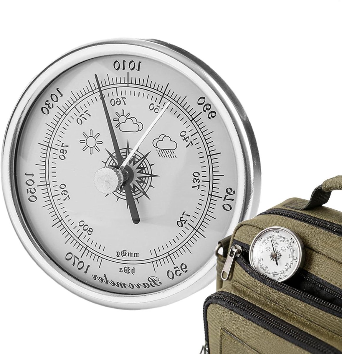 Nauwkeurige Barometer - Weerstation Manometer - Weer Voorspellen - Mechanisch Ontwerp - 70 mm - Zilver