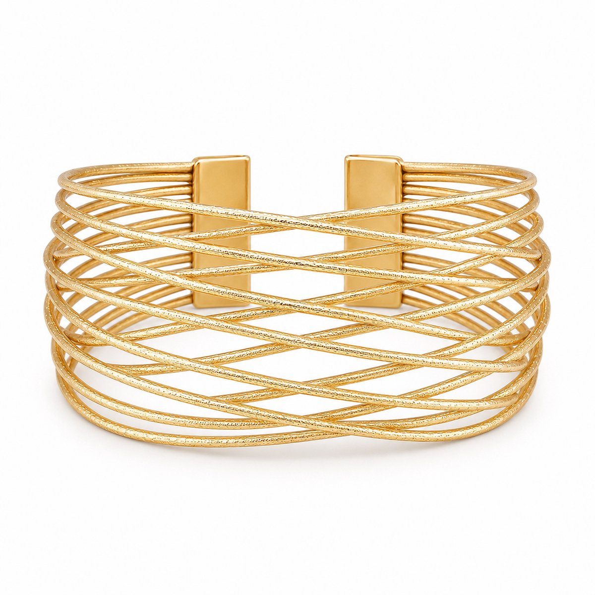 Marama Aurelia Goud Damesarmband – Open Cuff Armband – Metaal met Gouden Plating – Licht Buigbaar – Diameter 6,5 cm