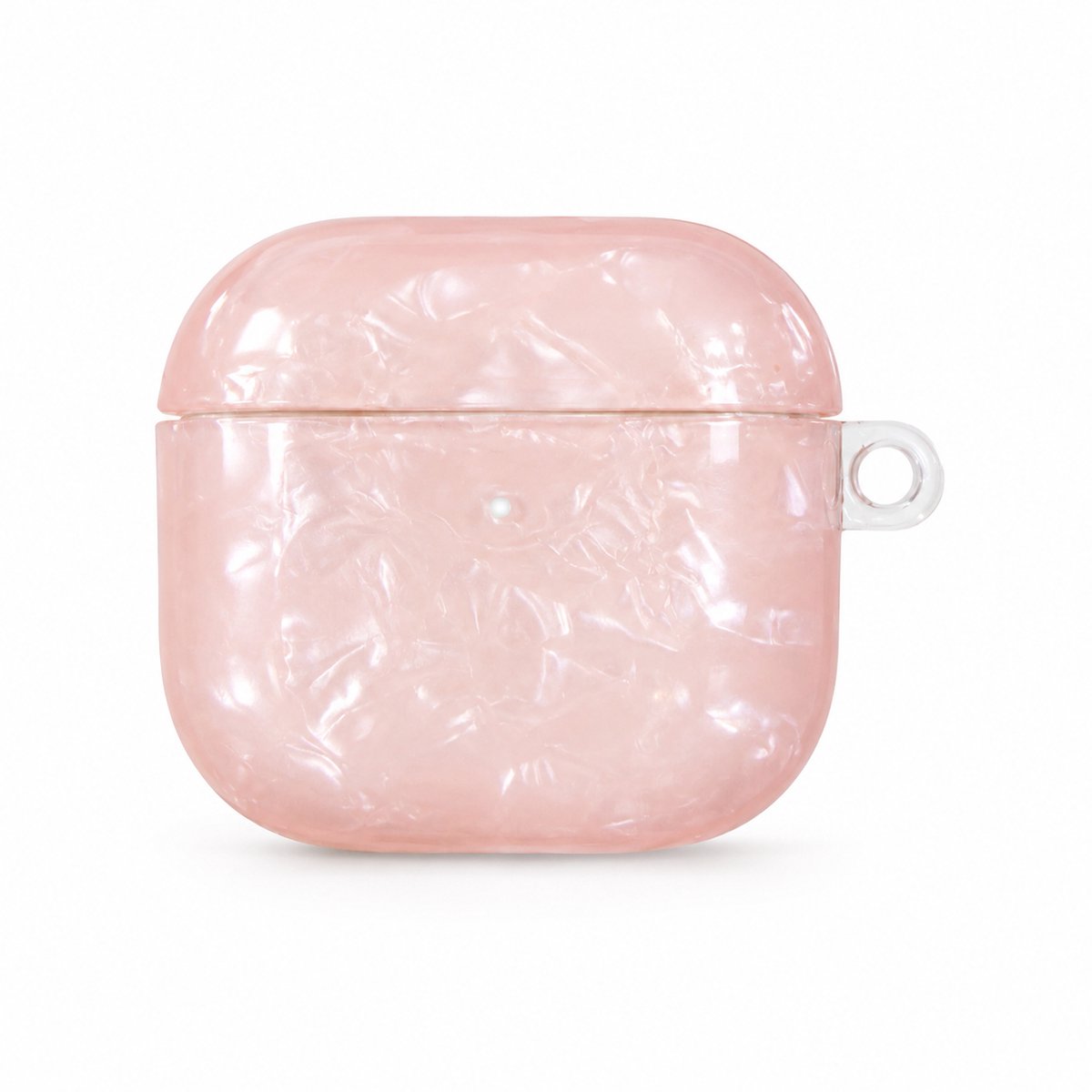Enluxe Case geschikt voor Airpods 4 - Parelmoer Strikjes - Hardcase met Vlinderhanger, Schokbestendig Hoesje