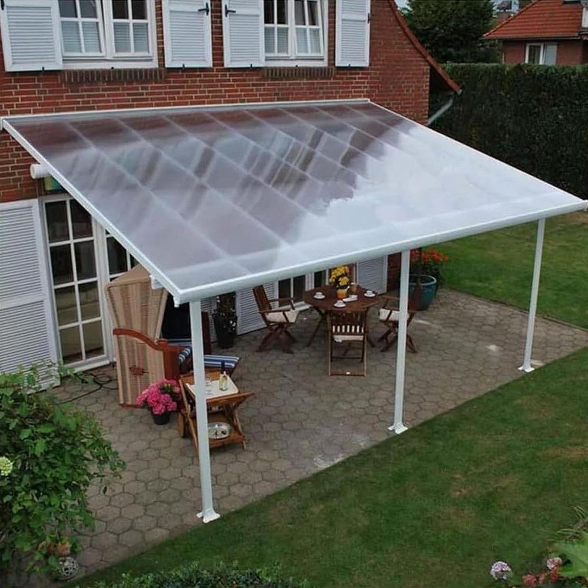 Broeikasdakplaten Polycarbonaat - Dakbedekking Paneel Glashelder - Bescherming Planten Buiten - Uv-bestendig Slagvast - 1.22x9m - Transparant