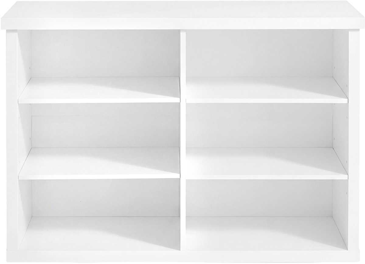 Opbergbank - Schoenenbank - Schoenenrek met 6 vakken - 29,5 x 80 x 50 cm - Wit