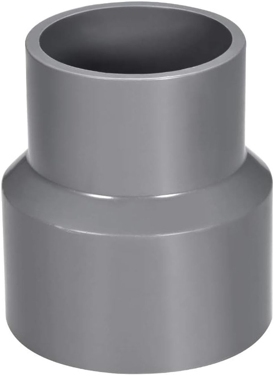 sourcing map PVC buis verbindingsstuk DWV buisschroefverbinding voor irrigatie 63 mm x 25 mm grijs 63mm x 50mm, 1Pcs
