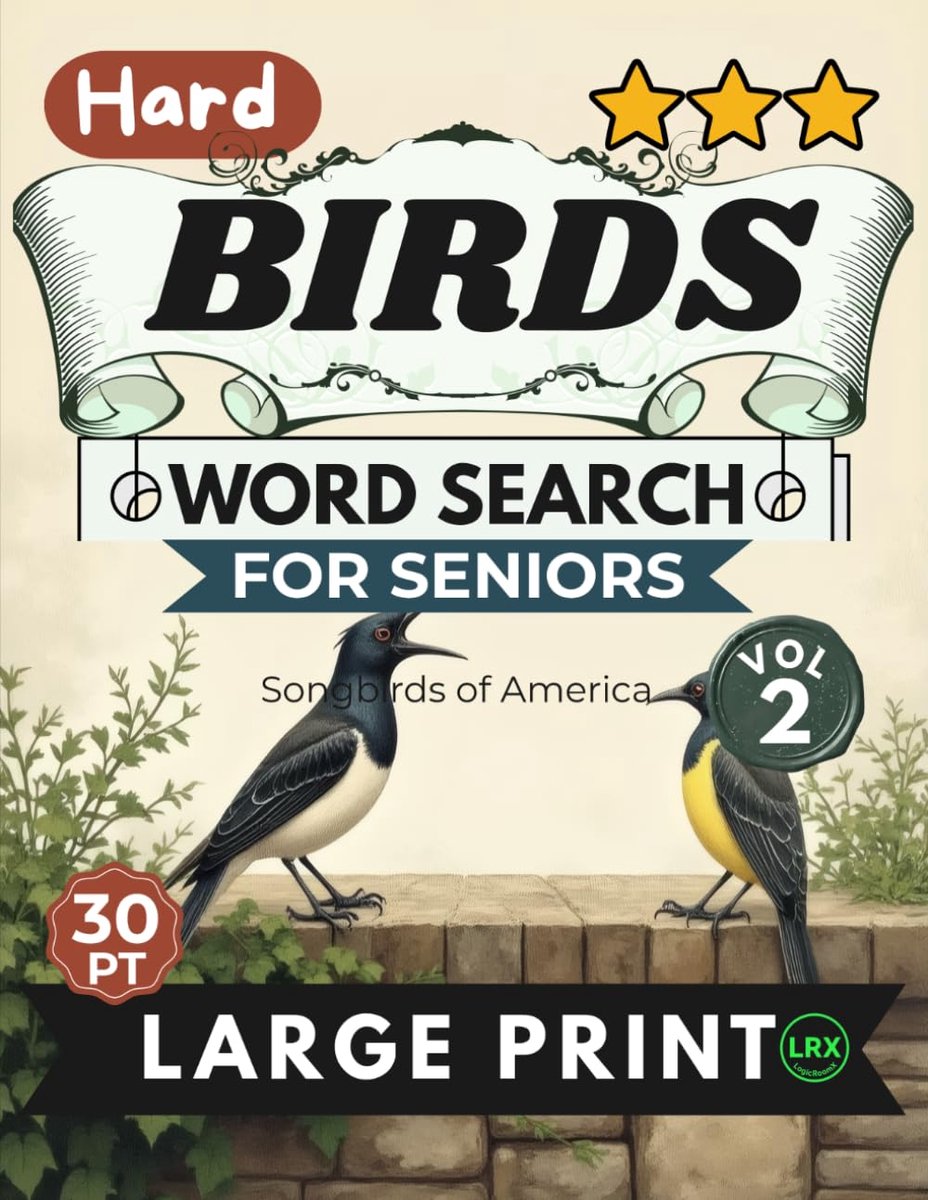 Woordzoeker voor Senioren - Grote Letters - 100 Puzzels met Amerikaanse Vogelsoorten - ShopVlot