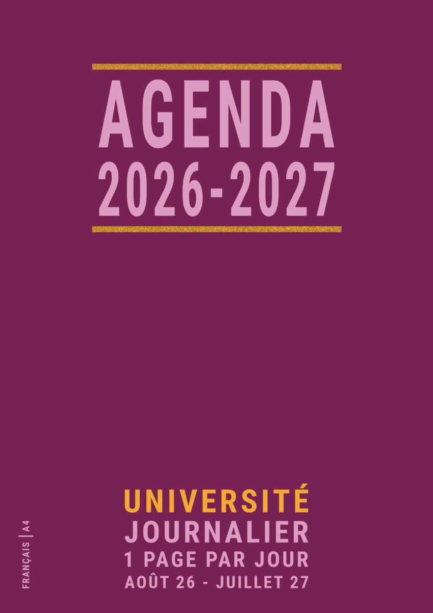 SnelShoppen - Agenda 2026 2027 Journalier A4 1 Pagina per Dag in het Frans, Jaarlijkse Schoolagenda voor Universitaire Periode van Augustus tot Juli,