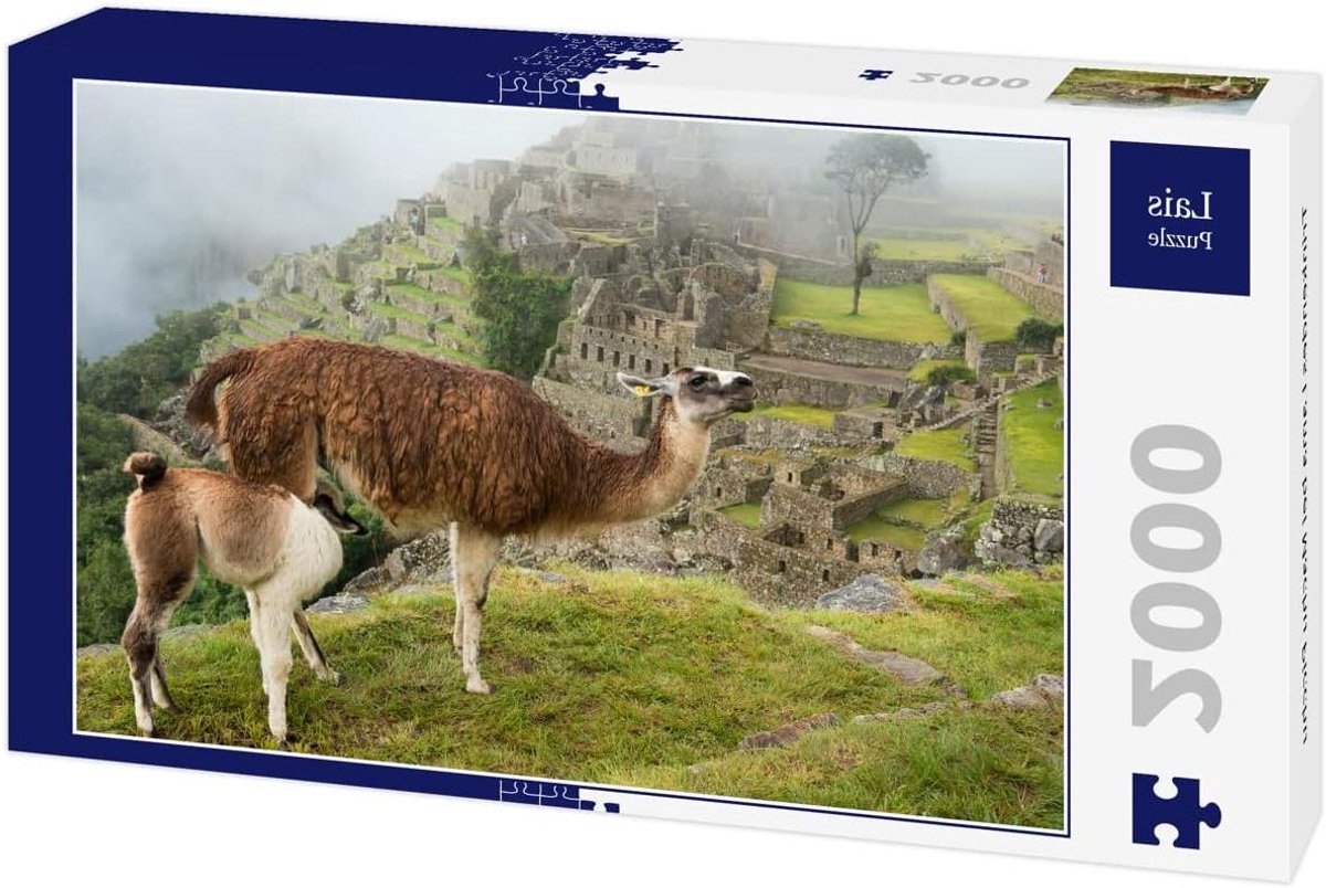Puzzel Lama Machu Picchu - Landschap Puzzel - Ontspannen Tijd Verdrijven - Grote 2000 Stukjes - 90 x 60 cm