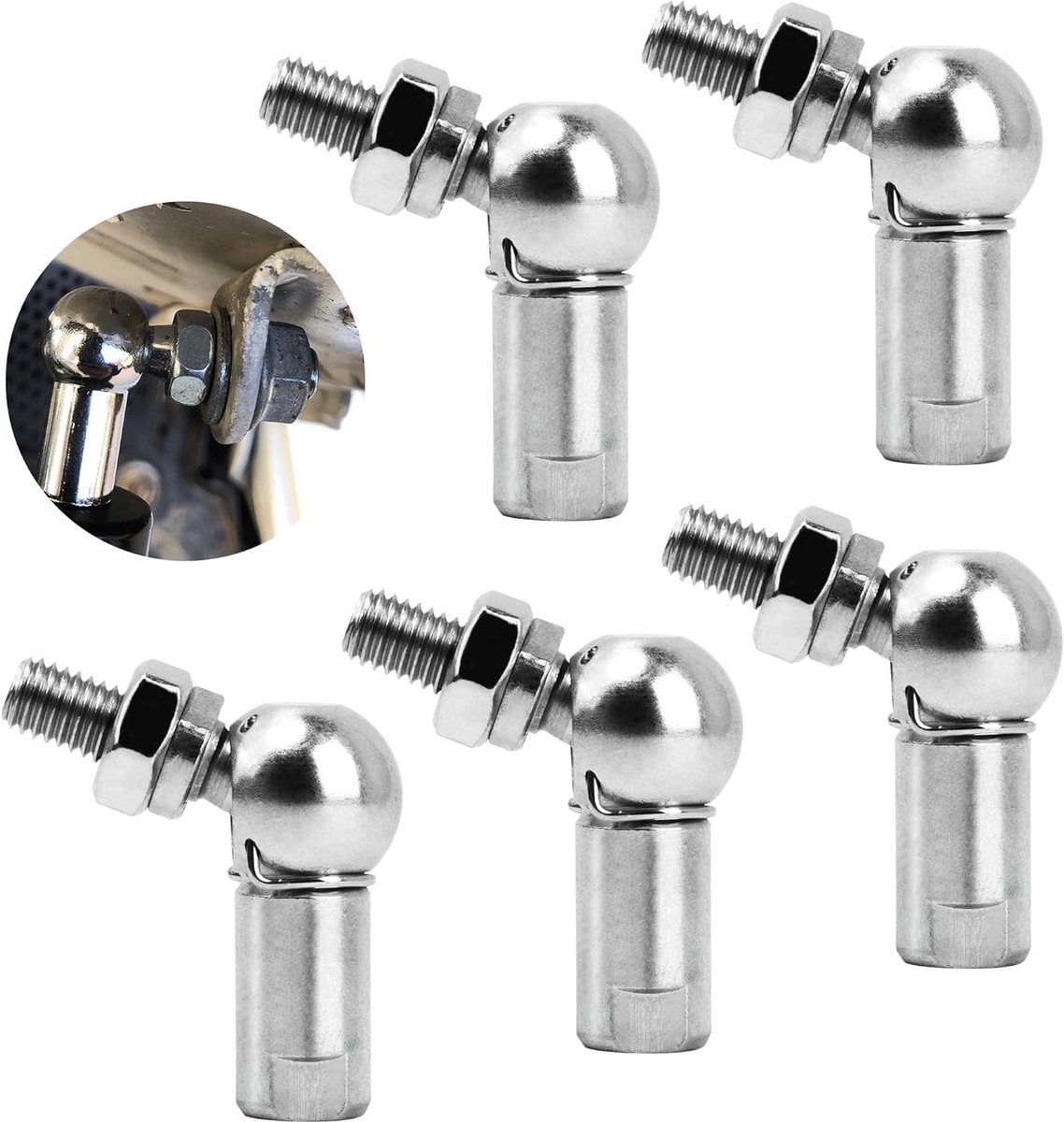 5 Stuks Cs16 M10 L-Vormige Hoek Kogelgewricht,M10 1.5 mm Rechtse