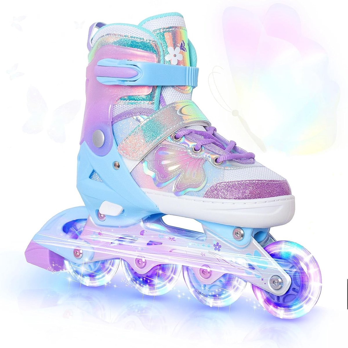 Kinder inline skates voor meisjes jongens - Blades Roller voor kinderen leeftijd 4 5 6 7- Verstelbaar All Light Up Wheel Indoor Outdoor Sport Verjaardagscadeau voor zoon en kleinzoon