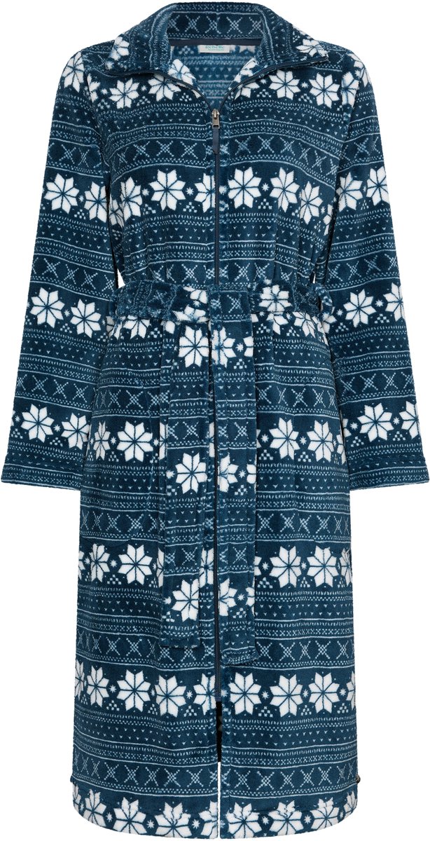 Rebelle MyRebelle - Badjas - Snowy Sparkles - Fleece - Donkerblauw nordic